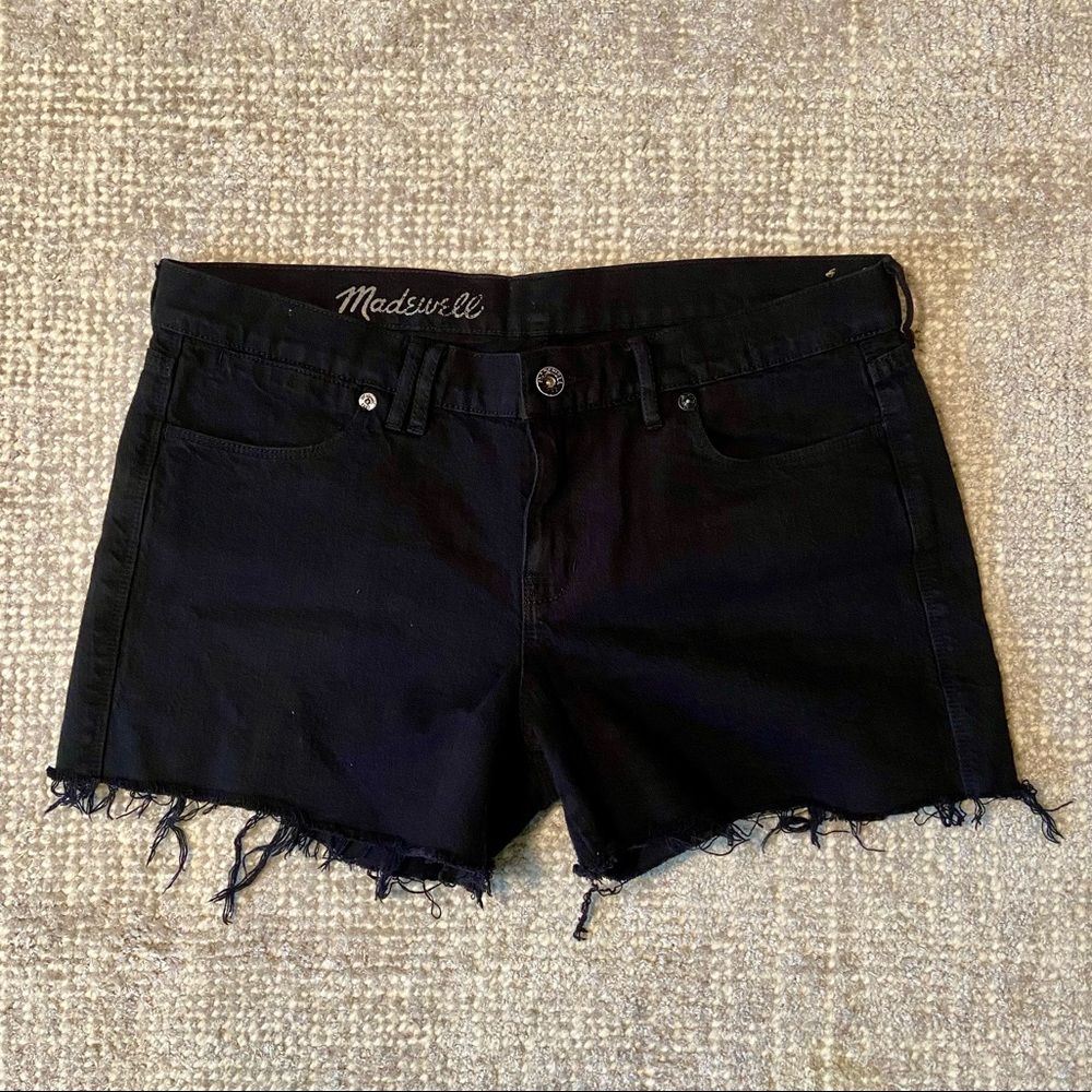 Madewell Black Mid-Rise Denim Shorts
